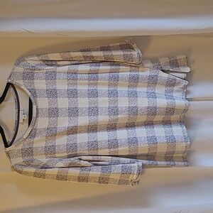 J jill top, size med, cream & navy.